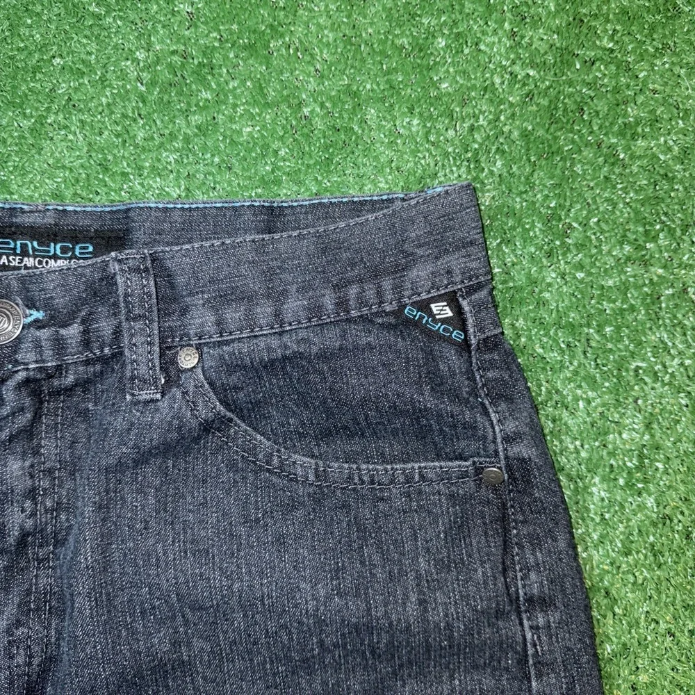 Vintage‎ Y2K Enyce Jeans Baggy Embroidered Dark Wash Style Denim Size 36x30